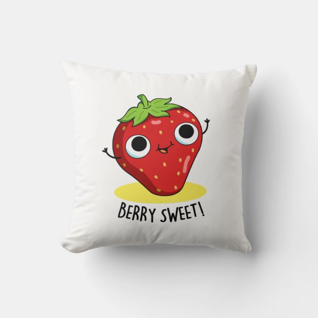 Almofada Berry Sweet Funny Strawberry Pun (Frente)