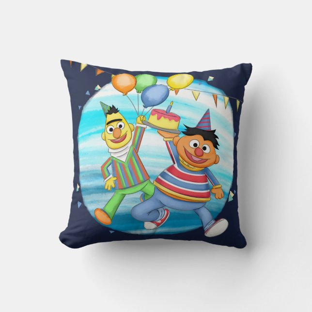 Almofada Bert e Ernie Birthday Balloons (Frente)