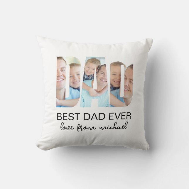 Almofada Best Dad Ever Photo Letter (Frente)