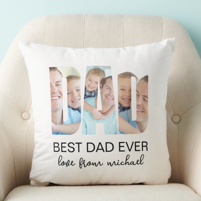 Almofada Best Dad Ever Photo Letter (Criador carregado)
