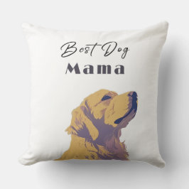 Almofada Best Dog Mama Baby Pillow – Cute Yellow Dog Illust