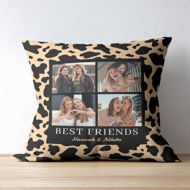 Almofada Best Friend Keepsake Photo Collage Animal Print (Criador carregado)