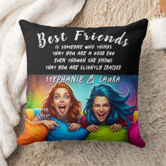 Almofada Best Friends Colorful Hair With Funny Quote