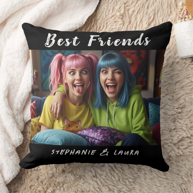 Almofada Best Friends Funny Colorful Hair (Cobertor)