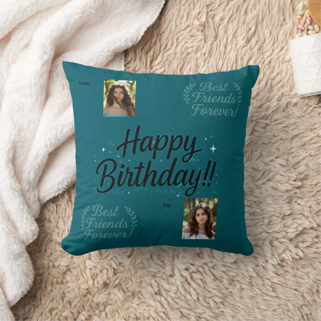 Almofada Best Friends Photo Gift Throw Pillow (Cobertor)