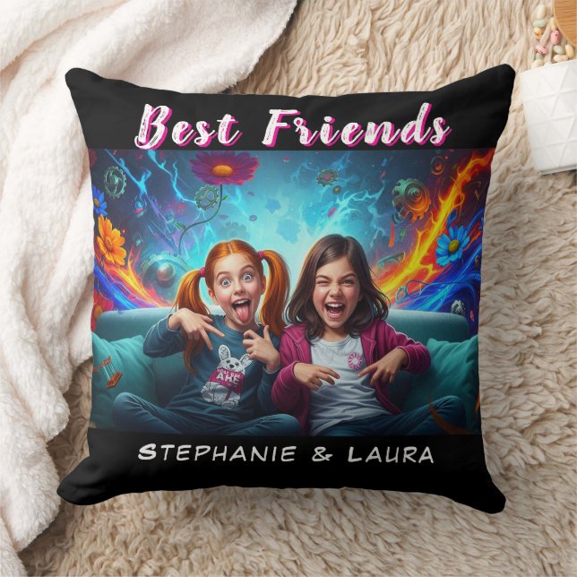 Almofada Best Friends Sisters Funny  (Cobertor)