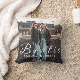 Almofada Bestie Photo Collage Pillow – Names & Year Gift