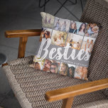 Almofada BESTIES, Colagem de Fotos e Nomes | FCFB<br><div class="desc">Besties são inestimáveis - Se você tiver sorte o suficiente para ter um, deixe-os saber o quanto eles significam para você com este travesseiro de "Melhores Amigos". Apresentando 12 fotografias quadradas da sua escolha, que são facilmente descarregadas do seu telefone ou computador, o texto 'bestie' em letras grandes e modernas...</div>