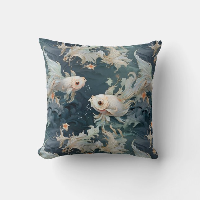 Almofada Betta Fish Blue White (Frente)