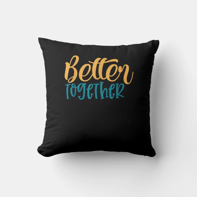 Almofada Better Off Together Quote Positive Minimal Design  (Frente)