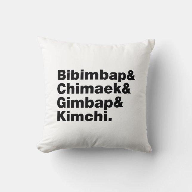 Almofada Bibimbap & Chimaek & Gimbap & Kimchi. Comidas core (Frente)