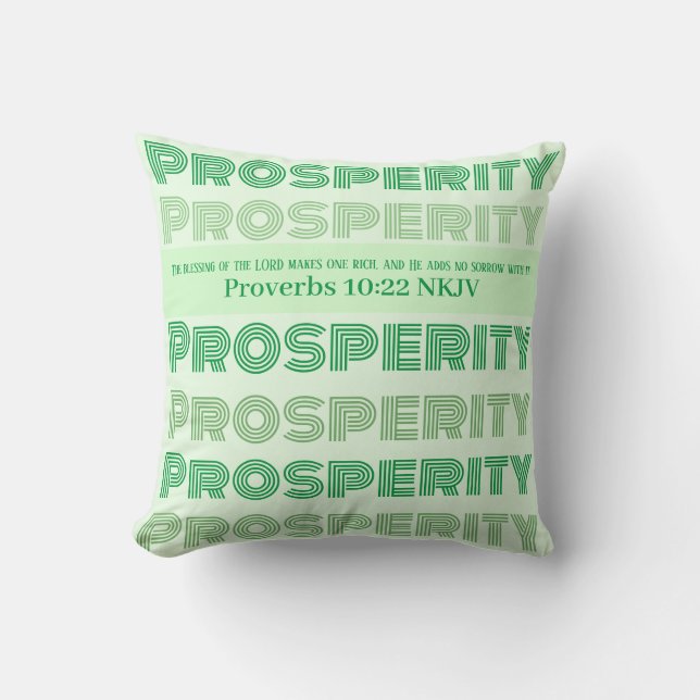 Almofada Bíblia de Prosperidade Versa Proversos Verde Claro (Frente)