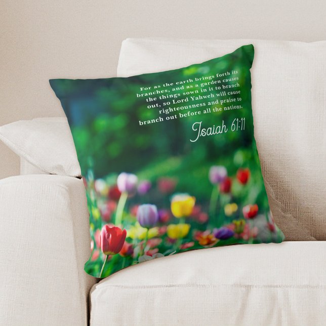 Almofada Bíblia Elegante do Jardim de Tulip Verso (Criador carregado)