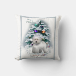 Almofada Bichon Frise Christmas