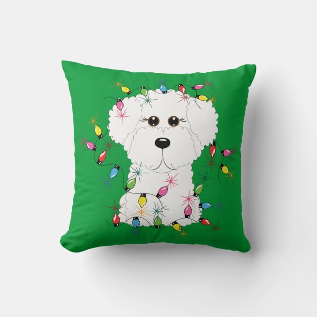 Almofada Bichon Frise com o travesseiro decorativo das (Frente)