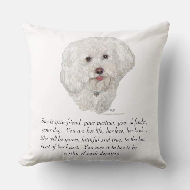 Almofada Bichon Frise Lembrança FÊMEA (Frente)