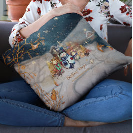 Almofada Bichos, Crianças, Azul de Natal