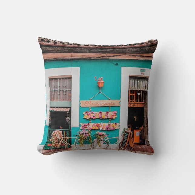 ALMOFADA BICICLETA BRANCA ESTACIONADA AO LADO DO TEAL PINTA (Frente)