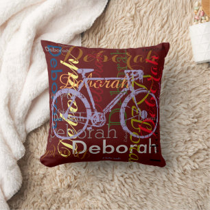 Almofada bicicleta com o nome modelado personalizado