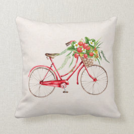 Almofada Bicicleta e travesseiro decorativo das morangos