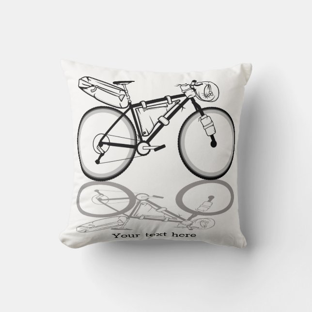 Almofada Bicicleta preto e branco (Frente)