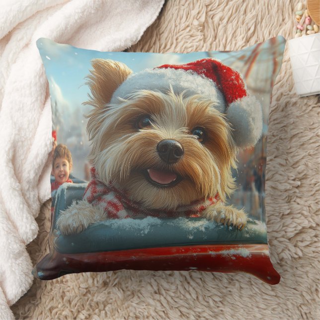 Almofada Biewer Terrier Cachorro Montanha-russa Natal  (Cobertor)