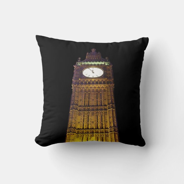 Almofada Big Ben, Londres (efeito de borda do poster) (Frente)