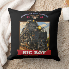Almofada Big Boy 4014 Steam Locomotive Vintage Illustration