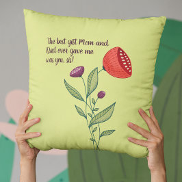 Almofada Big Sis Pequena Irmã Doce Citação Flores Selvagens