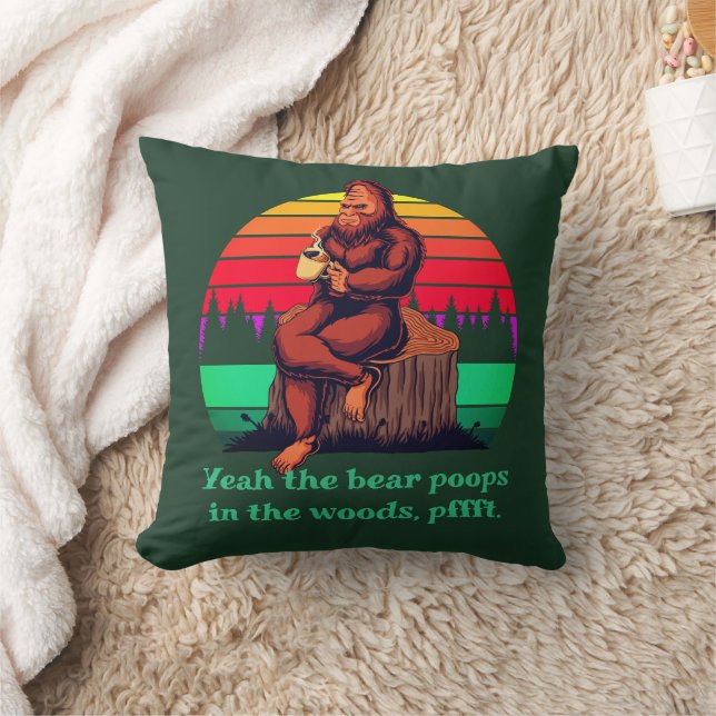 Almofada Bigfoot Morning Coffee Words of Wisdom Bear Poops (Cobertor)