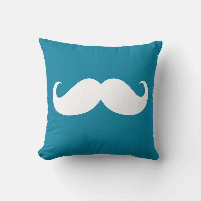 Almofada Bigode branco engraçado 27 (Frente)