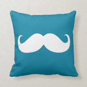 Almofada Bigode branco engraçado 27