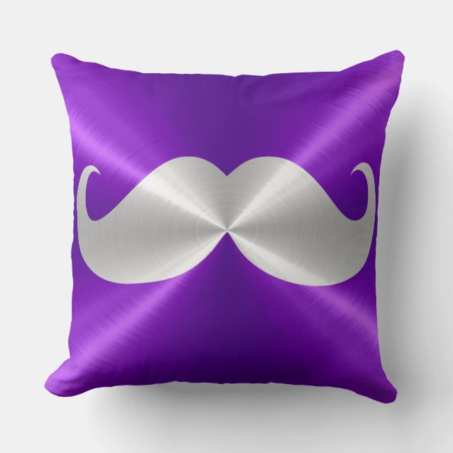 Almofada Bigode Branco Metálico Inofensivo (Frente)