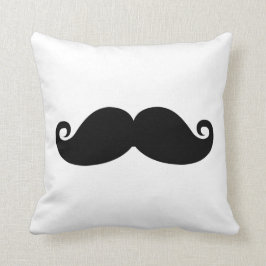 Almofada Bigode engraçado do preto do vintage