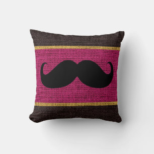 Almofada Bigode preto Pansel Rupestre Juta Fundo