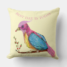 Bird of Paradise | Best Day Is Today  Throw Pillow