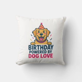 Almofada Birthday Powered by Dog Love Illustration