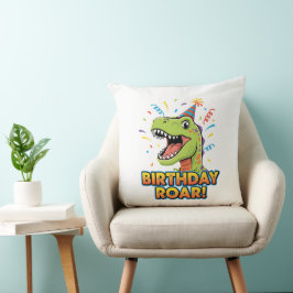 Almofada Birthday Roar Cute Dinosaur Birthday Party Design