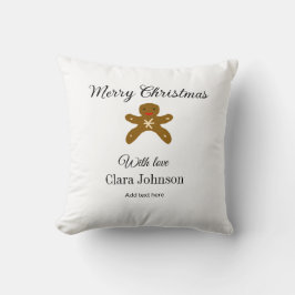 Almofada Biscoitos marrons de Natal felizes adicionam nome 