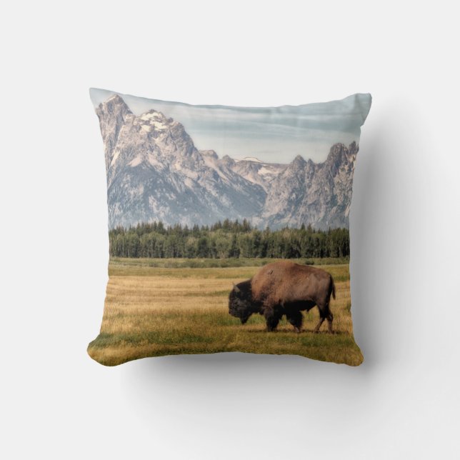 Almofada Bison in the Tetons (Frente)