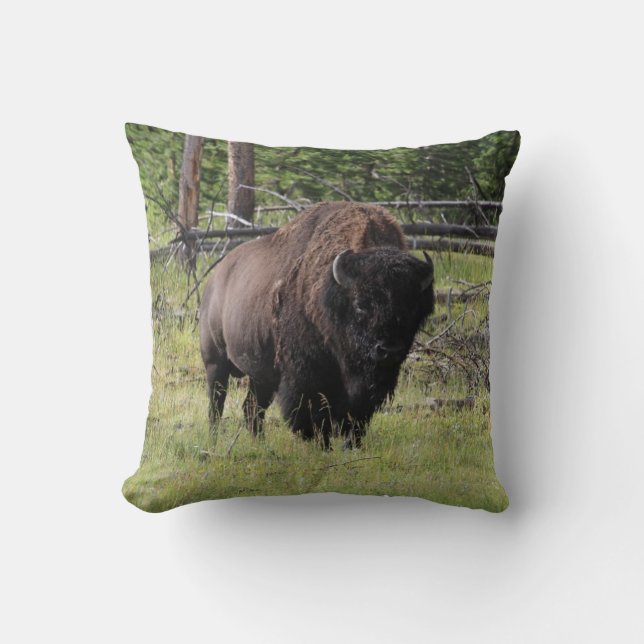 Almofada Bisonte da foto de Yellowstone (Frente)