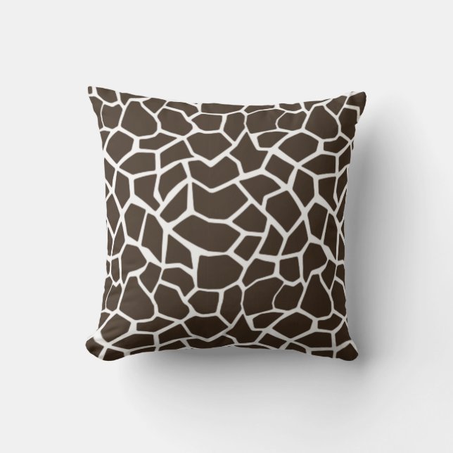 Almofada Bistre Brown Giraffe Animal Print (Frente)