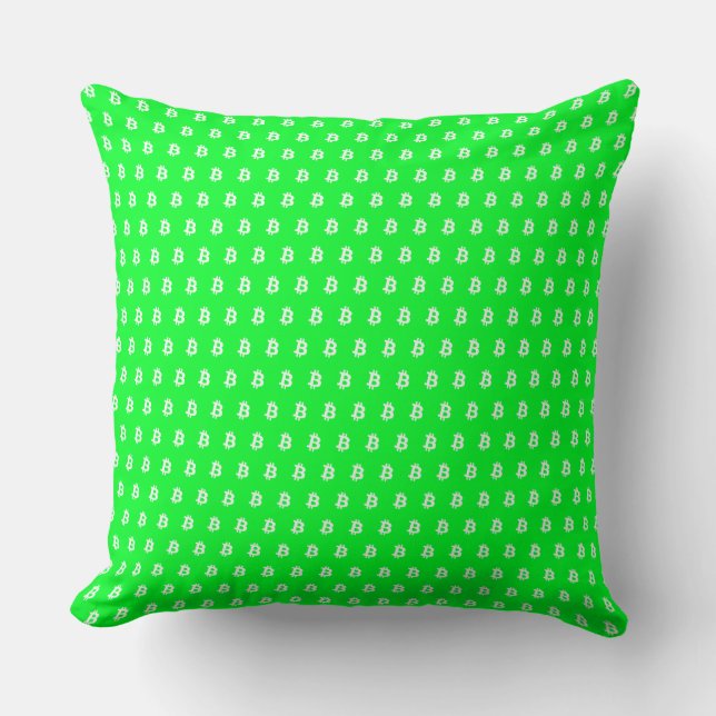 Almofada Bitcoin Bright Green (Frente)