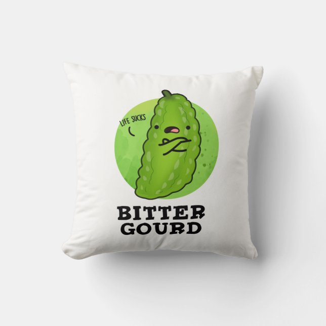Almofada Bitter Gourd Engraçado Veggie Pun (Frente)