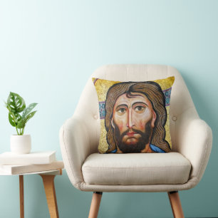 Almofada Bizantino - Travesseiro Mosaico de Jesus - Sotaque