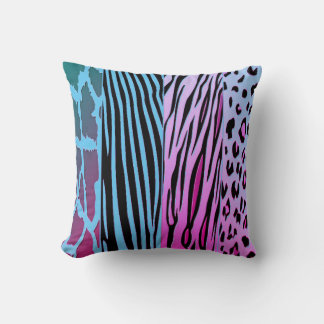 Almofada Black And Blue Animal Printed Zebra Stripe Pillow