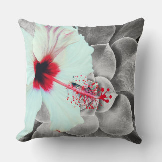 Almofada Black and Red Hibiscus Wall Art Print