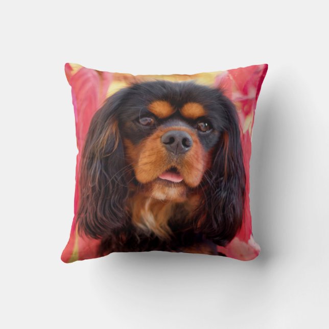 Almofada Black and Tan Cavalier King Charles Spaniel Dog (Verso)