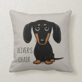 Almofada Black and Tan Dachshund| Cachorro-aberto personali