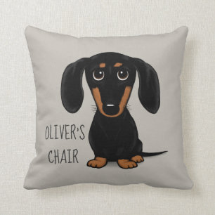 Almofada Black and Tan Dachshund Cachorro-aberto personali